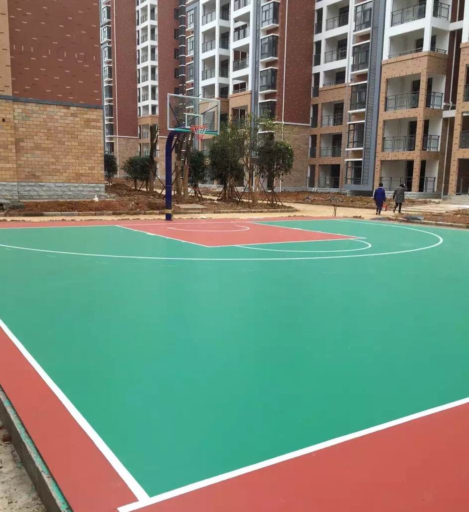 黄石硅PU篮球场 
